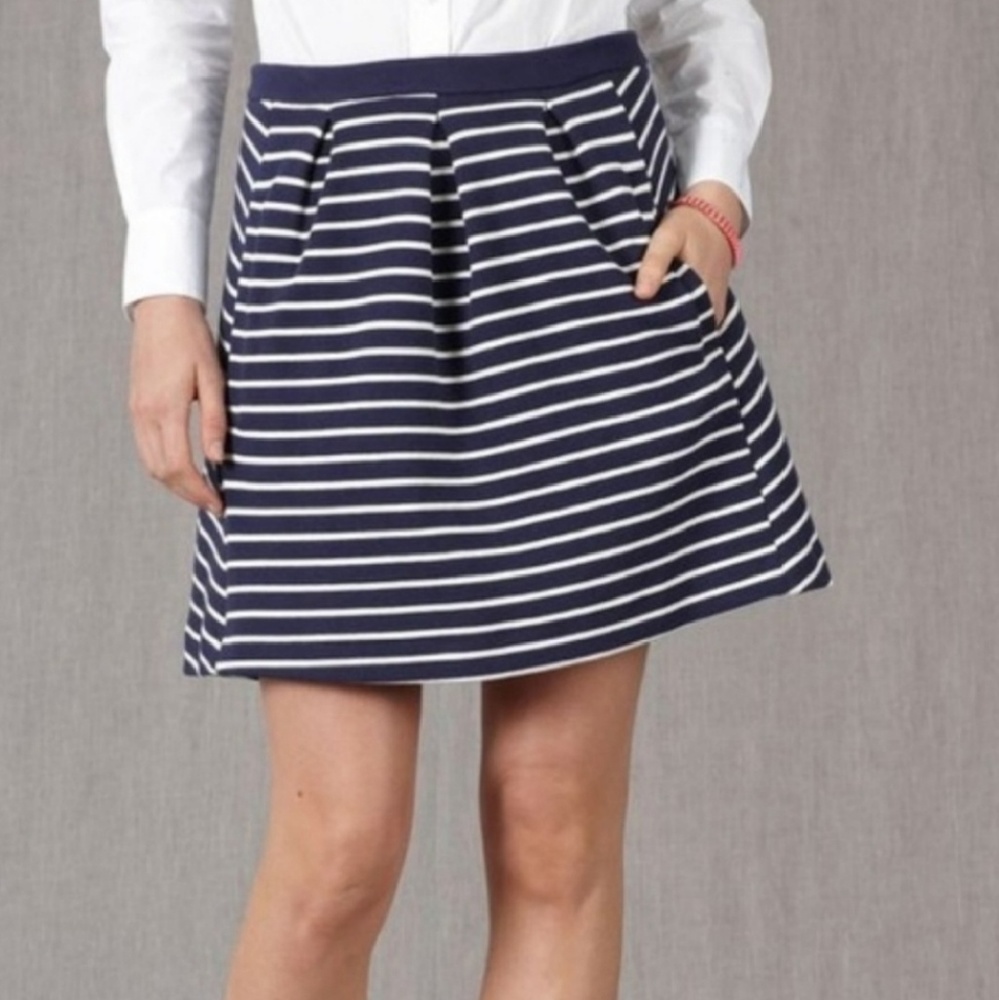 Boden Stripes Lexington Pleated Skirt